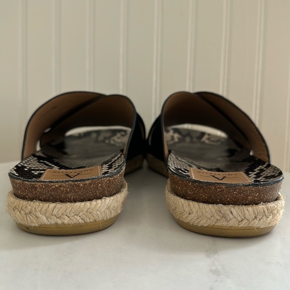 Aquatalia Elyse Espadrille Sandals Suede/Snake Black - Picture 6 of 11
